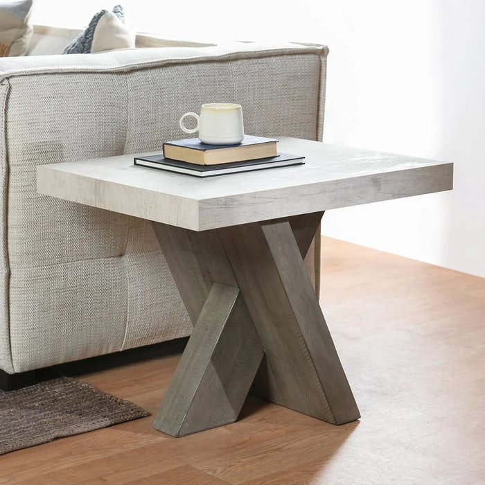 Classic Home - Durant End Table in Antique White/Distressed Gray - 51030950