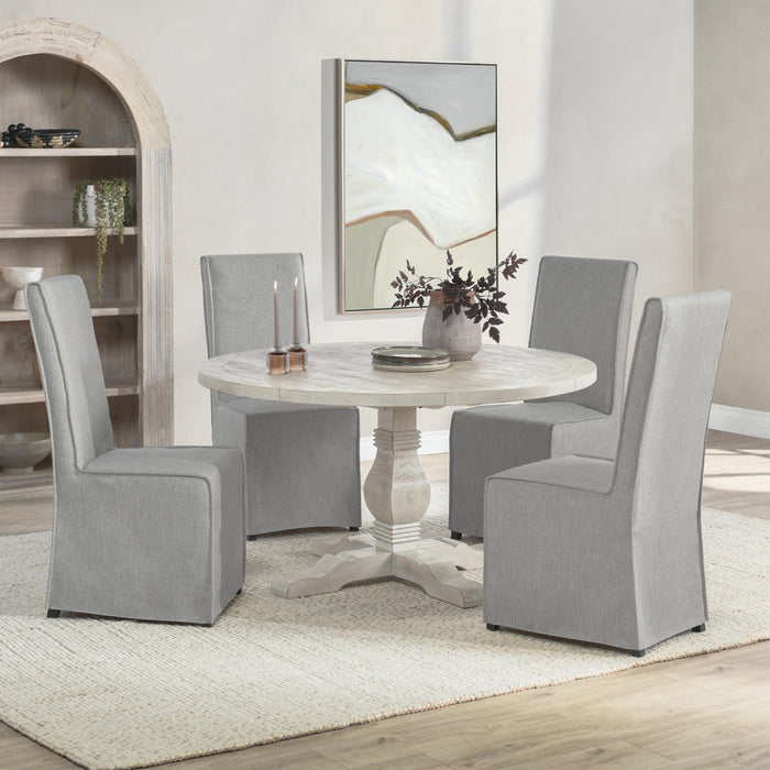 Kosas Home - Caleb 55" Round Dining Table Nordic Ivory - 51031088 - GreatFurnitureDeal