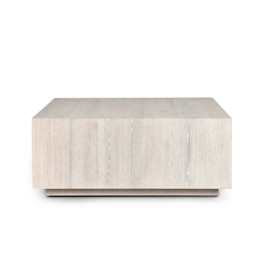 Classic Home - Layne Solid Wood Square Coffee Table w Casters - Milk White - 51031407 - GreatFurnitureDeal