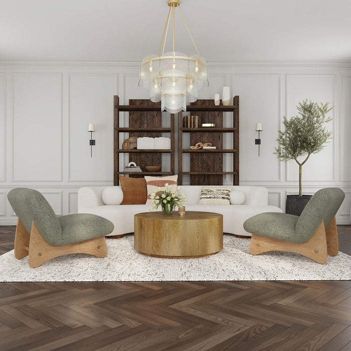 Classic Home - Layne Solid Wood Round Coffee Table with Casters - Light Brown - 51031408 - GreatFurnitureDeal