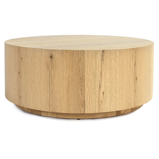 Classic Home - Layne Solid Wood Round Coffee Table with Casters - True Natural - 51031410 - GreatFurnitureDeal
