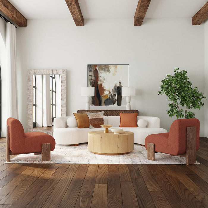 Classic Home - Layne Solid Wood Round Coffee Table with Casters - True Natural - 51031410 - GreatFurnitureDeal