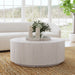 Classic Home - Layne Solid Wood Round Coffee Table with Casters - Milk White - 51031411 - GreatFurnitureDeal