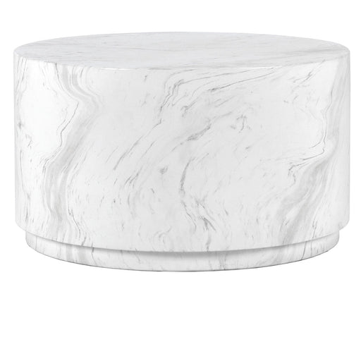 Classic Home - Arlette 32" Outdoor Round Coffee Table White - 51031546 - GreatFurnitureDeal