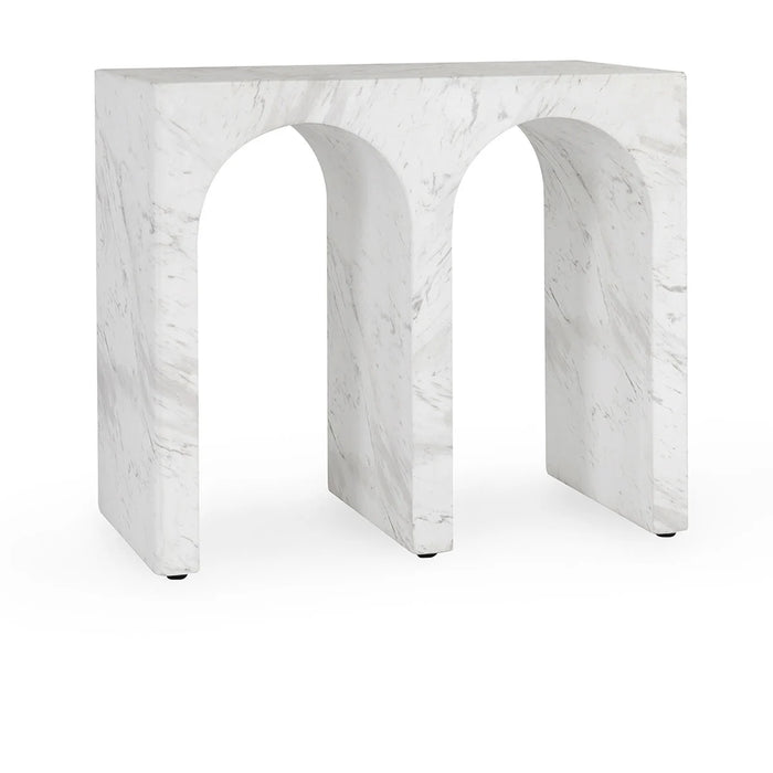 Classic Home Furniture - Marmo Outdoor Concrete Rectangle End Table Ivory/Gray - 51031622 - GreatFurnitureDeal