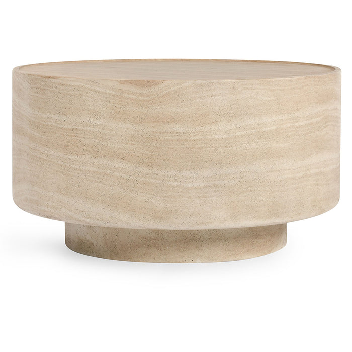 Classic Home Furniture - Mckenna Outdoor Concrete 31.5" Round Coffee Table Travertine - 51031624