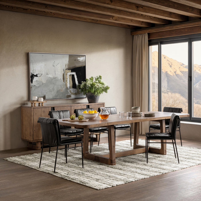 Classic Home - Lyra Pine Wood 80-110" Ext Dining Table Smoke Brown - 51031642 - GreatFurnitureDeal