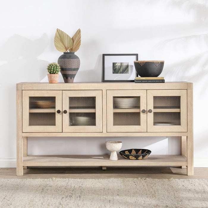 Classic Home Furniture - Tenno Reclaimed Wood 4Dr Cabinet White Washed - 51031643 - GreatFurnitureDeal