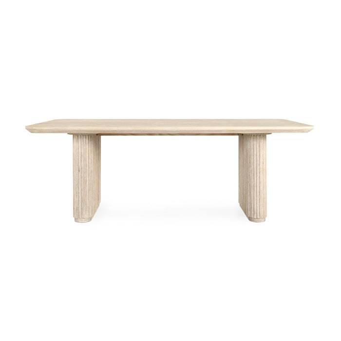 Classic Home - Vander Oak Wood 84" Dining Table Cream Washed - 51031644 - GreatFurnitureDeal