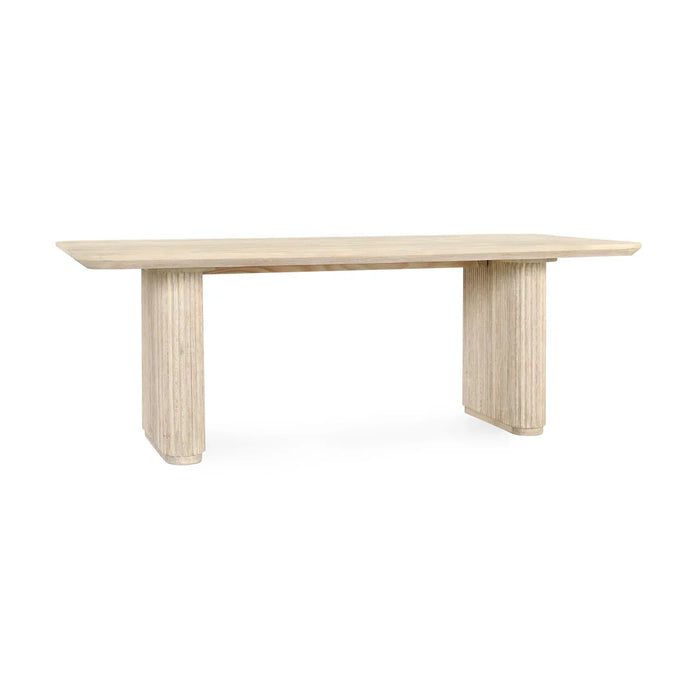 Classic Home - Vander Oak Wood 84" Dining Table Cream Washed - 51031644 - GreatFurnitureDeal