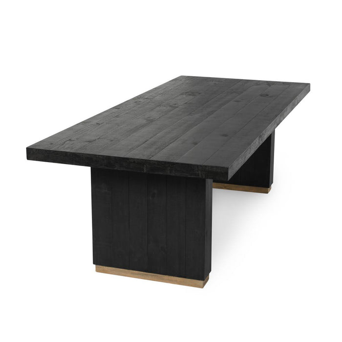 Classic Home - Lynx Solid Wood Rectangle Dining Table - Carbon Black - 51031648 - GreatFurnitureDeal