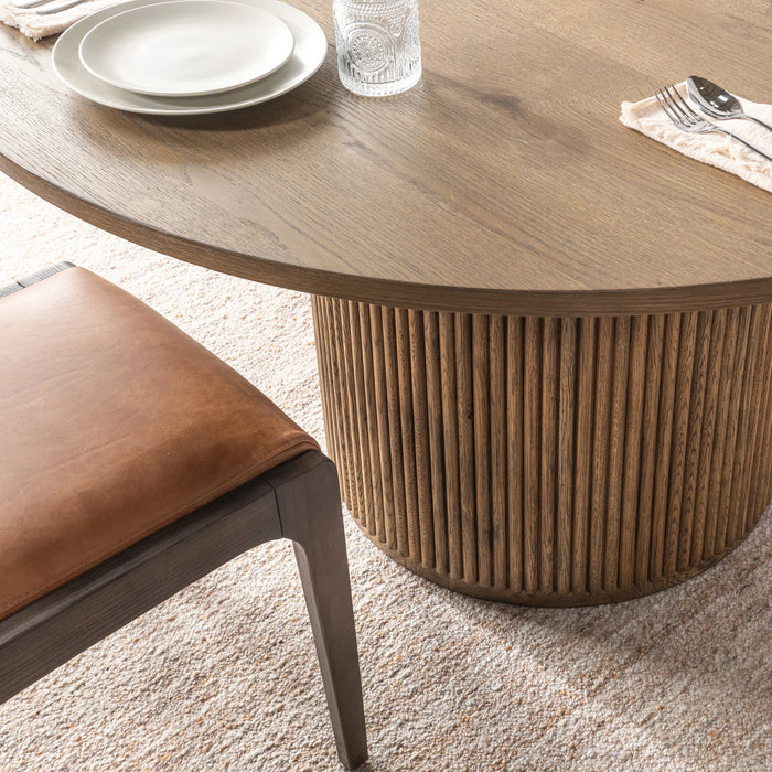 Classic Home - Vander Solid Wood Round Dining Table in Tawny Brown - 51031739