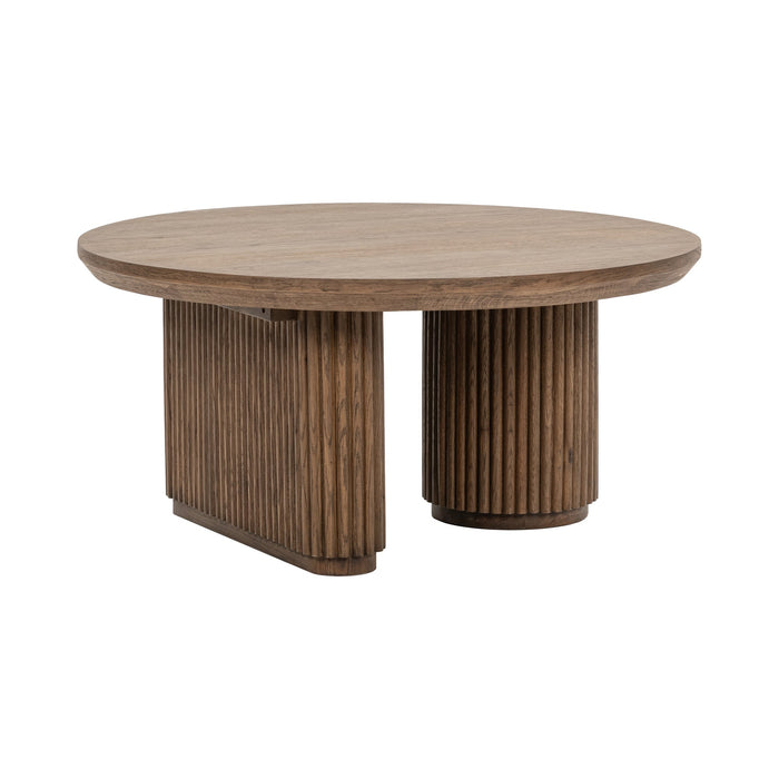 Classic Home - Vander Solid Wood Round Coffee Table -Tawny Brown- 51031766 - GreatFurnitureDeal