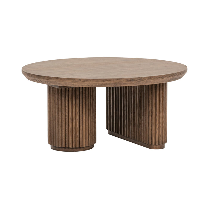 Classic Home - Vander Solid Wood Round Coffee Table -Tawny Brown- 51031766 - GreatFurnitureDeal