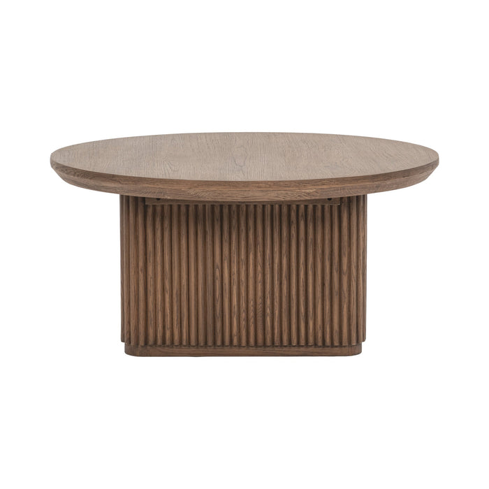 Classic Home - Vander Solid Wood Round Coffee Table -Tawny Brown- 51031766 - GreatFurnitureDeal