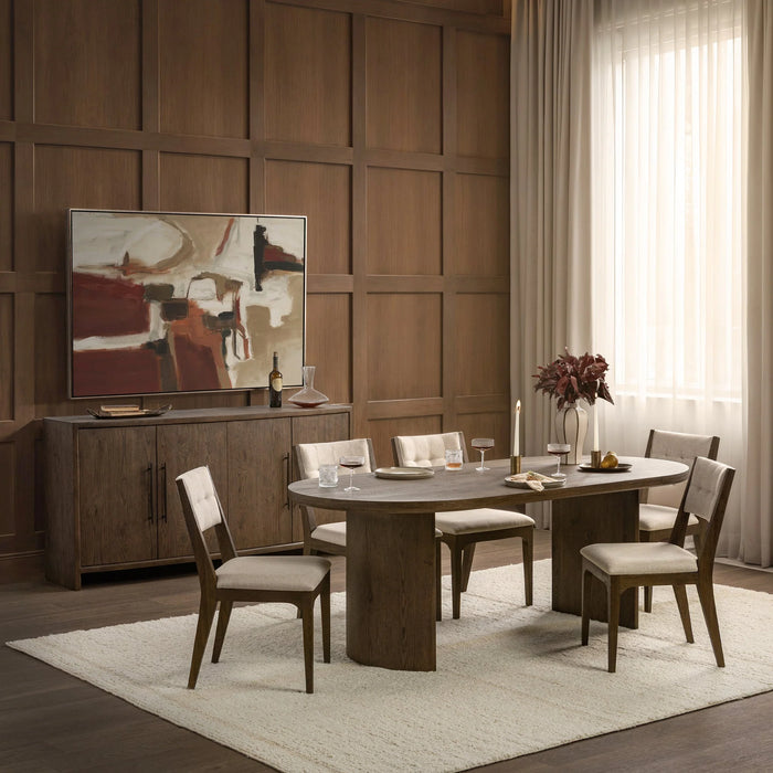 Classic Home - Estelle 84" Oval Dining Table in Soft Cocoa - 51031796