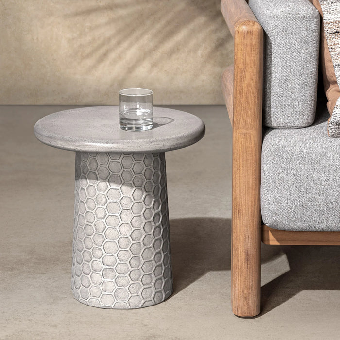 Classic Home - Delaine Outdoor Medium Accent Table in Light Gray - 51031804