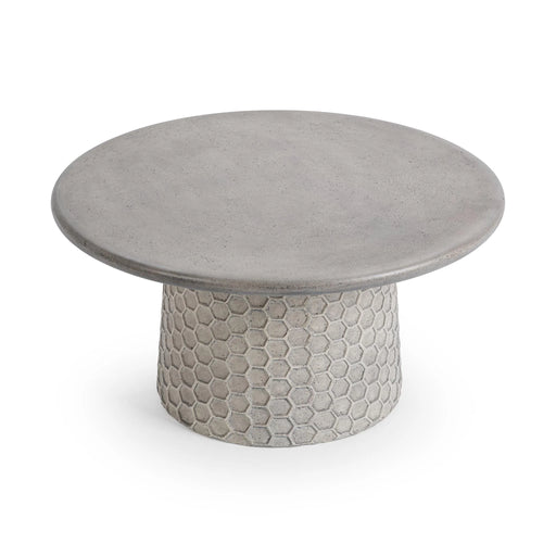 Classic Home - Delaine Outdoor 28" Round Coffee Table in Light Gray - 51031806 - GreatFurnitureDeal