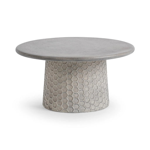 Classic Home - Delaine Outdoor 28" Round Coffee Table in Light Gray - 51031806 - GreatFurnitureDeal