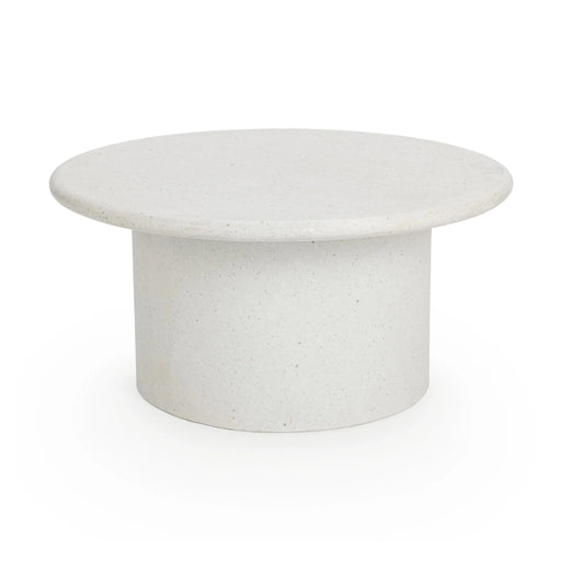 Classic Home - Nysa Outdoor 40" Round Coffee Table in White - 51031811 - GreatFurnitureDeal