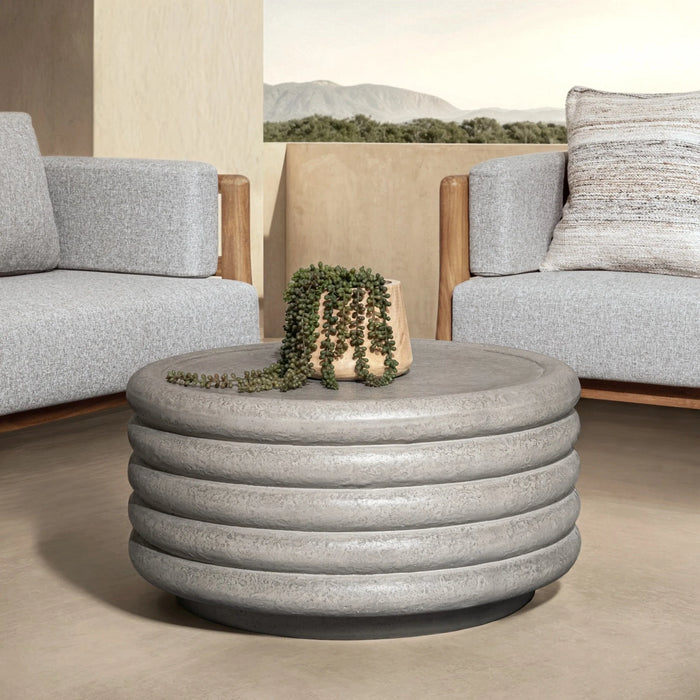 Classic Home - Reva Outdoor 31" Round Coffee Table in Athena Gray - 51031812 - GreatFurnitureDeal