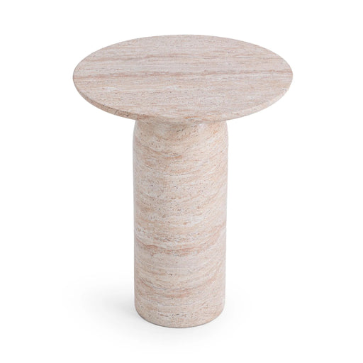 Classic Home - Sana Outdoor 18" Round End Table in Capri Limestone - 51031829 - GreatFurnitureDeal