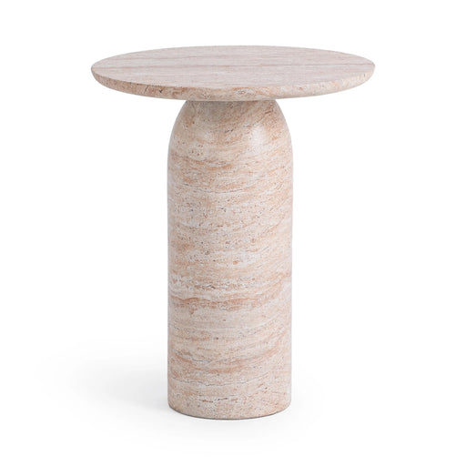 Classic Home - Sana Outdoor 18" Round End Table in Capri Limestone - 51031829 - GreatFurnitureDeal