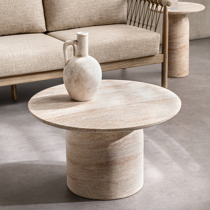 Classic Home - Sana Outdoor 30" Round Coffee Table in Capri Limestone - 51031830 - GreatFurnitureDeal