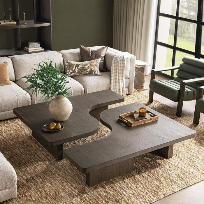 Classic Home - Melina 2 Piece 63" Coffee Table in Havana Brown - 51031867 - GreatFurnitureDeal