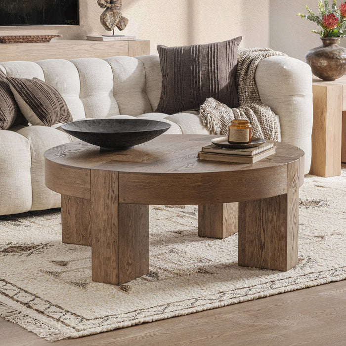 Classic Home - Bristol Round Coffee Table in Cafe Brown - 51031875 - GreatFurnitureDeal