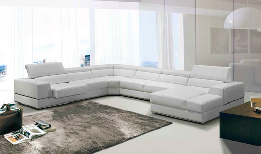 VIG Furniture - Divani Casa Pella - Modern White Italian Leather U Shaped Sectional Sofa - VGCA5106-WHT-FL - GreatFurnitureDeal