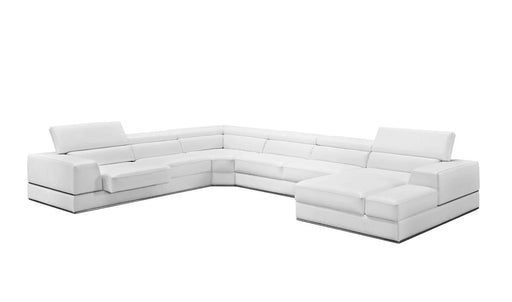 VIG Furniture - Divani Casa Pella - Modern White Italian Leather U Shaped Sectional Sofa - VGCA5106-WHT-FL - GreatFurnitureDeal