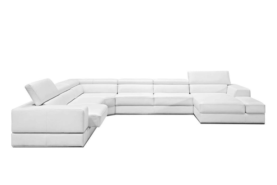 VIG Furniture - Divani Casa Pella - Modern White Italian Leather U Shaped Sectional Sofa - VGCA5106-WHT - GreatFurnitureDeal