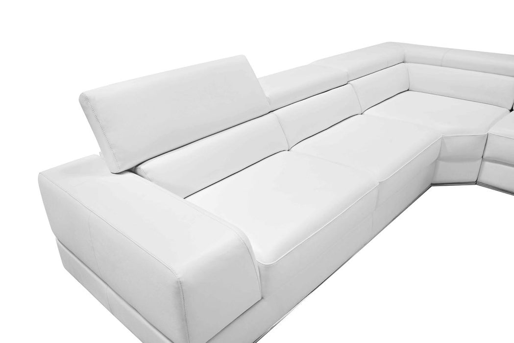 VIG Furniture - Divani Casa Pella - Modern White Italian Leather U Shaped Sectional Sofa - VGCA5106-WHT - GreatFurnitureDeal