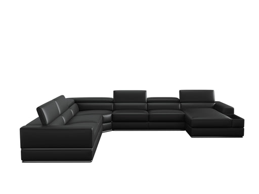 VIG Furniture - Divani Casa Pella Modern Black Italian Bonded Leather U Shaped Sectional Sofa - VGCA5106-BL-BLK-SECT - GreatFurnitureDeal