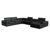 VIG Furniture - Divani Casa Pella Modern Black Italian Bonded Leather U Shaped Sectional Sofa - VGCA5106-BL-BLK-SECT - GreatFurnitureDeal