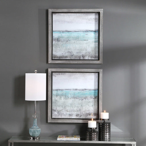 Uttermost - Aqua Horizon Framed Prints, Set/2 - 51114 - GreatFurnitureDeal