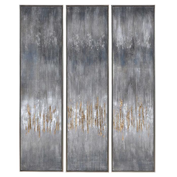 Uttermost - Gray Showers Hand Painted Canvases, Set/3 - 51304