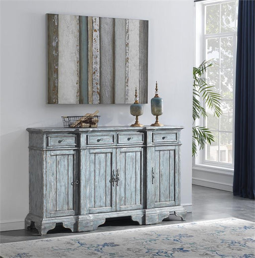 Coast To Coast - 4 Dr 4 Drw Media Credenza in Aged Blue - 51536 - GreatFurnitureDeal