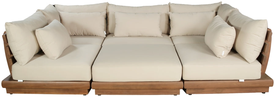 Meridian Furniture - Ease 228" Fabric Upholstered 8 Piece Modular Sectional - 111Tan-Sec6C - GreatFurnitureDeal