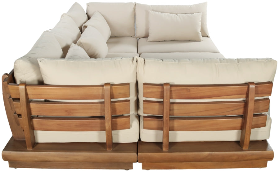 Meridian Furniture - Ease 228" Fabric Upholstered 8 Piece Modular Sectional - 111Tan-Sec6C - GreatFurnitureDeal