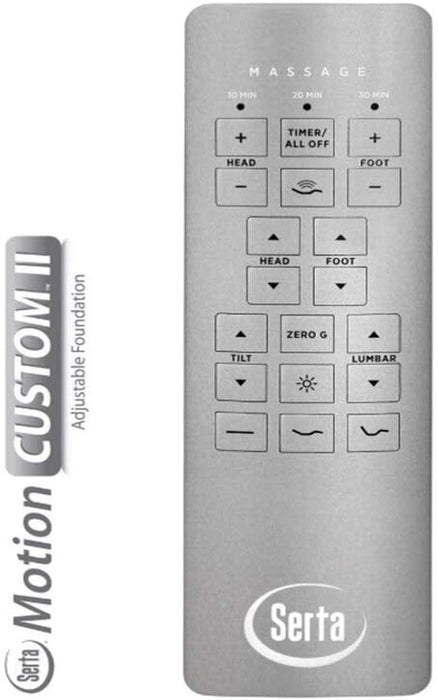 Serta Motion Custom I and II 2020 Replacement Remote Control for Adjustable Bed