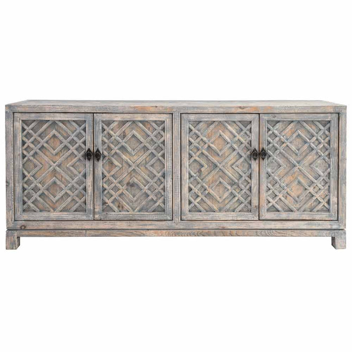 Classic Home - Antigua 4 Door Sideboard Distressed Blue - 52003883 - GreatFurnitureDeal