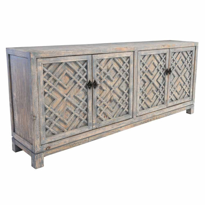 Classic Home - Antigua 4 Door Sideboard Distressed Blue - 52003883 - GreatFurnitureDeal