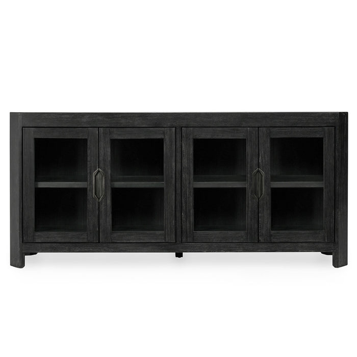 Classic Home Furniture - Macarthur Reclaimed Oak 4Dr Cabinet Antique Black - 52004123 - GreatFurnitureDeal