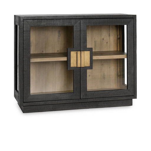 Classic Home - Larson Reclaimed Pine 2Dr Cabinet Antique Black - 52004148 - GreatFurnitureDeal