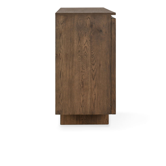 Classic Home Furniture - Roya Reclaimed Oak Wood 4 Dr Cabinet Toasted Brown - 52004158