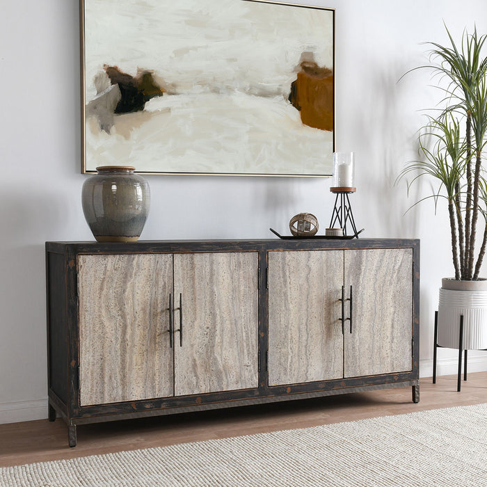 Classic Home Furniture - Lisbon Reclaimed Pine 4Dr Cabinet - 52004553 - GreatFurnitureDeal