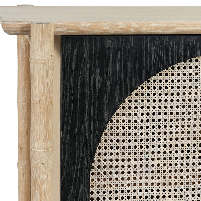 Classic Home Furniture - Barrea Oak Wood 4Dr Cabinet Natural/Antique Black - 52004701