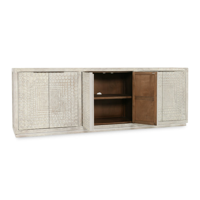 Classic Home Furniture - Tafari Reclaimed Wood 6Dr Cabinet Timeworn Cream - 52004706 - GreatFurnitureDeal